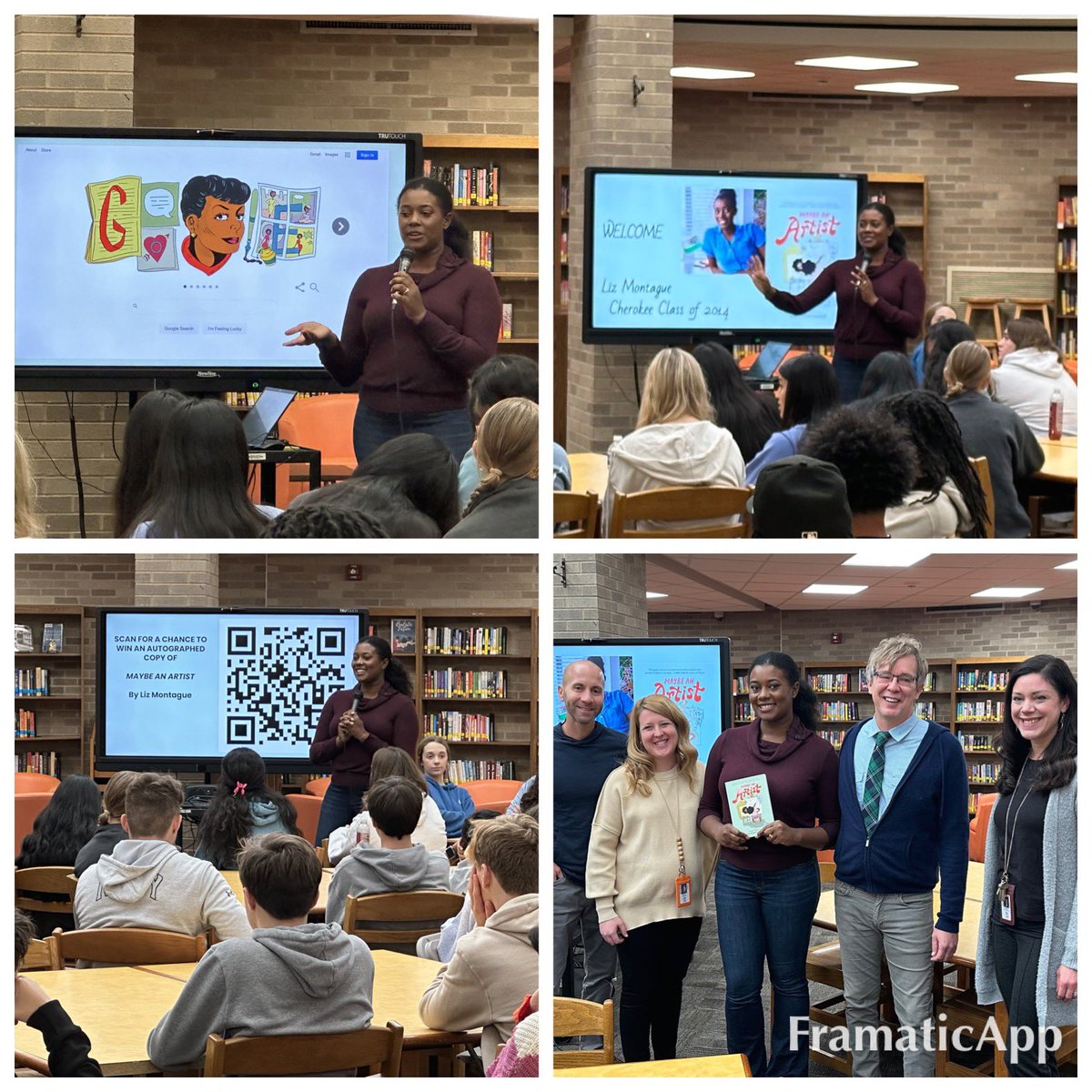 @lizatlarge Elizabeth Montague (Cherokee ‘14) Artist and Author of One Book selection “Maybe an Artist”- visited with English and Art Classes to talk about her journey and experiences from a student to a published author. Never give up on your dreams!