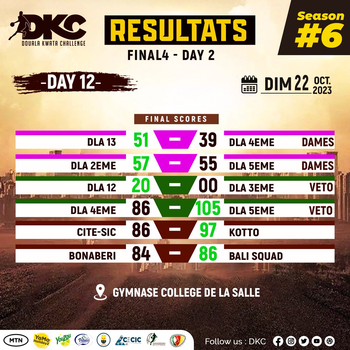 DoualaKwata's tweet image. FINAL4 - Recap of the day 2
#Playoffs #RoadToFinal #Realballers #kwata_affairs #Edition6 #MTN #YamoHolidayz #Youzou #Vitale #CUD #CECIC @MTNCameroon