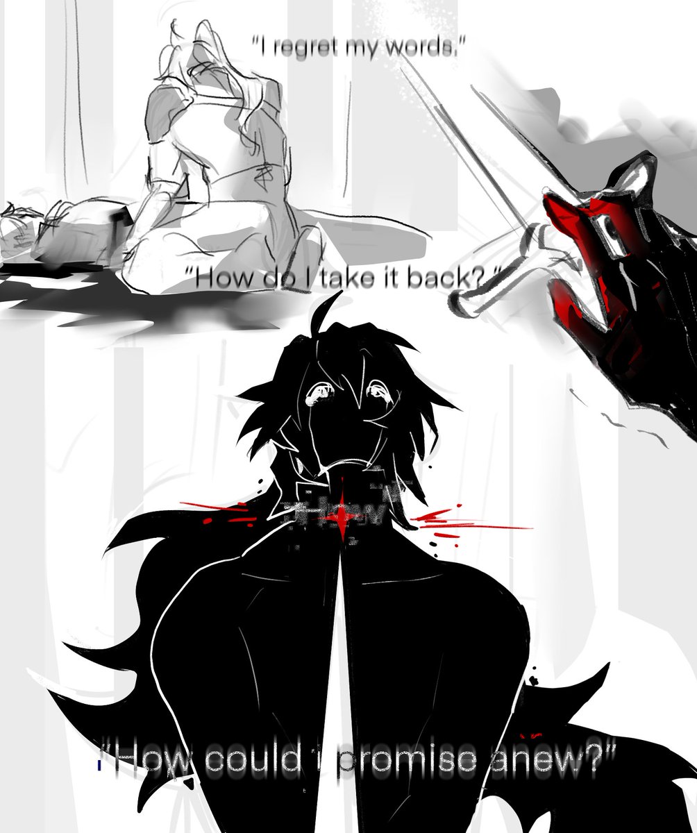 mud__o's tweet photo. Pt. 2 [TW: self harm]   

End - I took a whole year Imfao help, really just rushed and polished my old art up a little it was already mostly done I just never bothered to finish it 💀 

#ChiLucWeek2023 day 2 royalty au https://t.co/Qk9b2Rexks