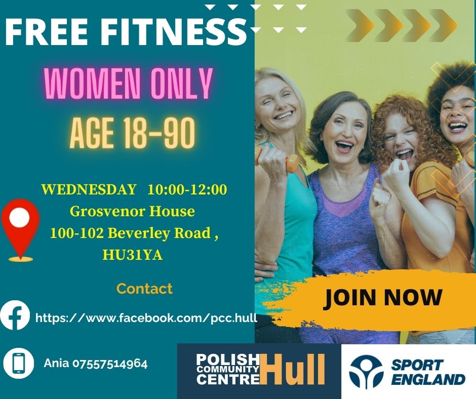 polishcomm_hull's tweet photo. All women, all ages can join our low impact sport sessions every Wednesday. We are inclusive, supportive and attentive. We speak English and Polish. Don't wait join NOW! 
Thanks to @Sport_England and @TNLUK https://t.co/zyOw866DND