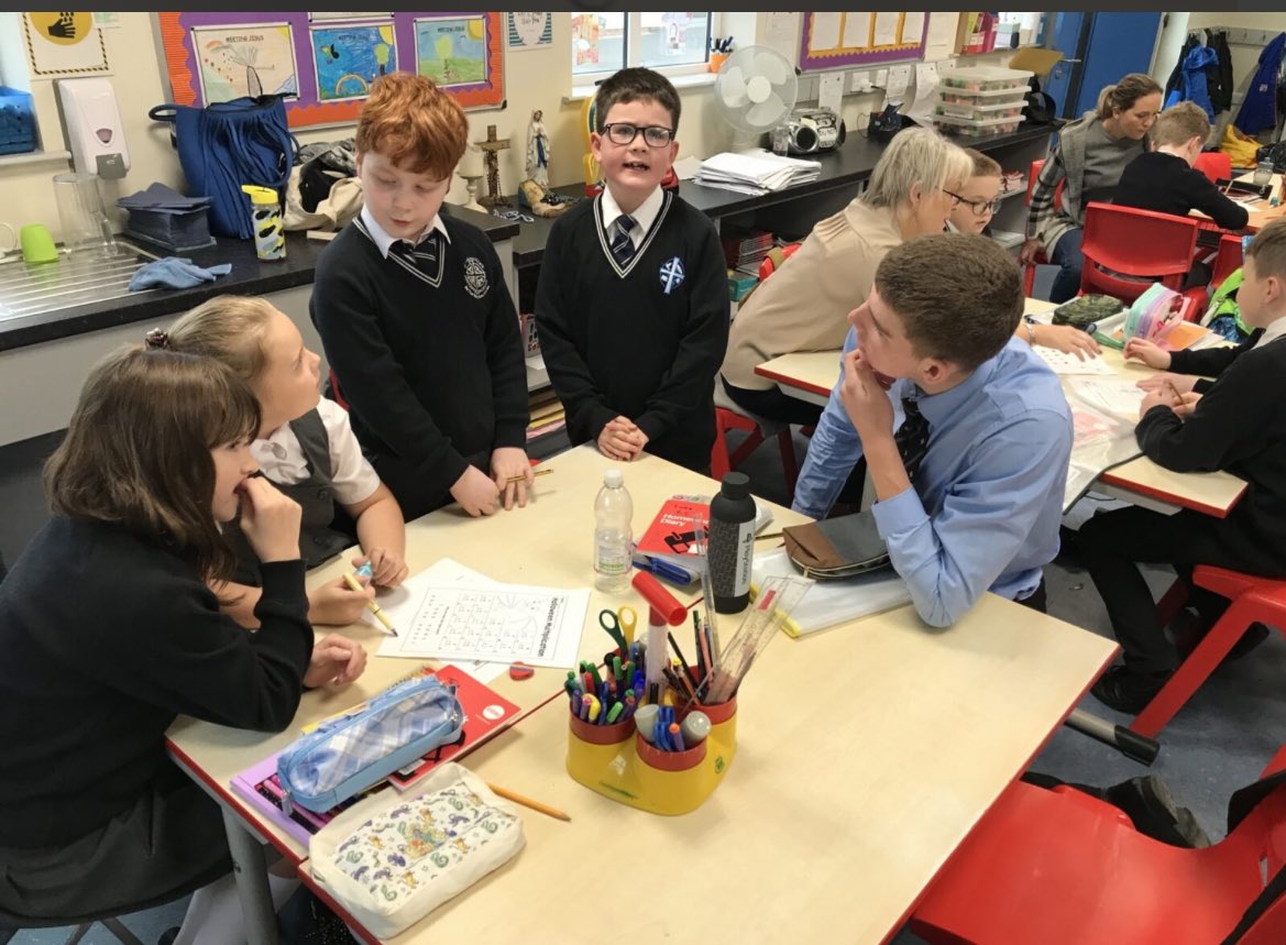SLGBallymena's tweet photo. 25 of our Year 14 A Level Maths pupils visited St.Colmcilles last week as part of Maths Week Ireland🤩

👩‍🏫They took on the role of teachers for the primary school pupils by creating exciting &amp; engaging Maths games with a focus on problem solving 🎯
Thank you to @stcolmcilleps 🤝 https://t.co/vt3VDuZ4n3