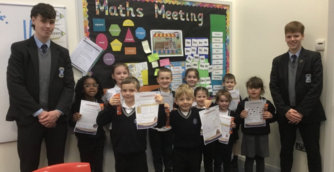 SLGBallymena's tweet photo. 25 of our Year 14 A Level Maths pupils visited St.Colmcilles last week as part of Maths Week Ireland🤩

👩‍🏫They took on the role of teachers for the primary school pupils by creating exciting &amp; engaging Maths games with a focus on problem solving 🎯
Thank you to @stcolmcilleps 🤝 https://t.co/vt3VDuZ4n3