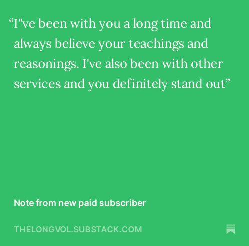 LongVolReport's tweet photo. I work incredibly hard each week on @TheLongVol report because I use it myself to manage portfolios.
I don't put out junk and if it's not actionable I'm not talking about it.
Messages like this are a great compliment and I appreciate them very much!
#thelongvol #investing #StockMarketNews