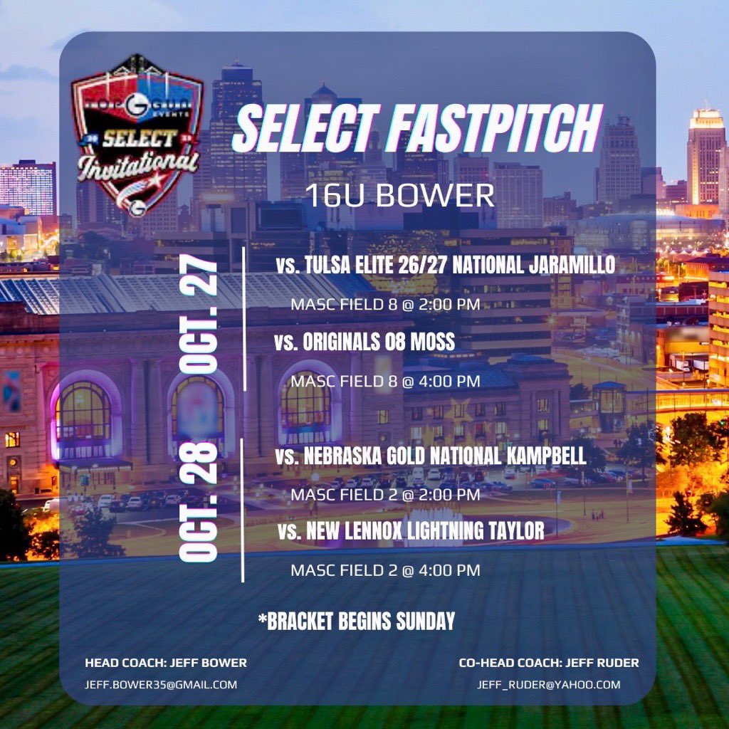 Select Fastpitch 15’s Bower (@08_select) on Twitter photo More of our roster returning from Fall High School Sports at our next tourney <a href="/TopGunEvents/">Top Gun Events</a> #SelectInvitational. #ScheduleDrop⬇️ More of our roster returning from Fall High School Sports at our next tourney <a href="/TopGunEvents/">Top Gun Events</a> #SelectInvitational. #ScheduleDrop⬇️