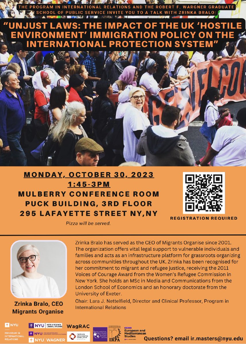 LJNettelfield's tweet photo. Please join us for a talk with @ZrileB on Monday, October 30th! 1:45pm @nyuniversity @IRNYU https://t.co/P0ZVu2V9ON