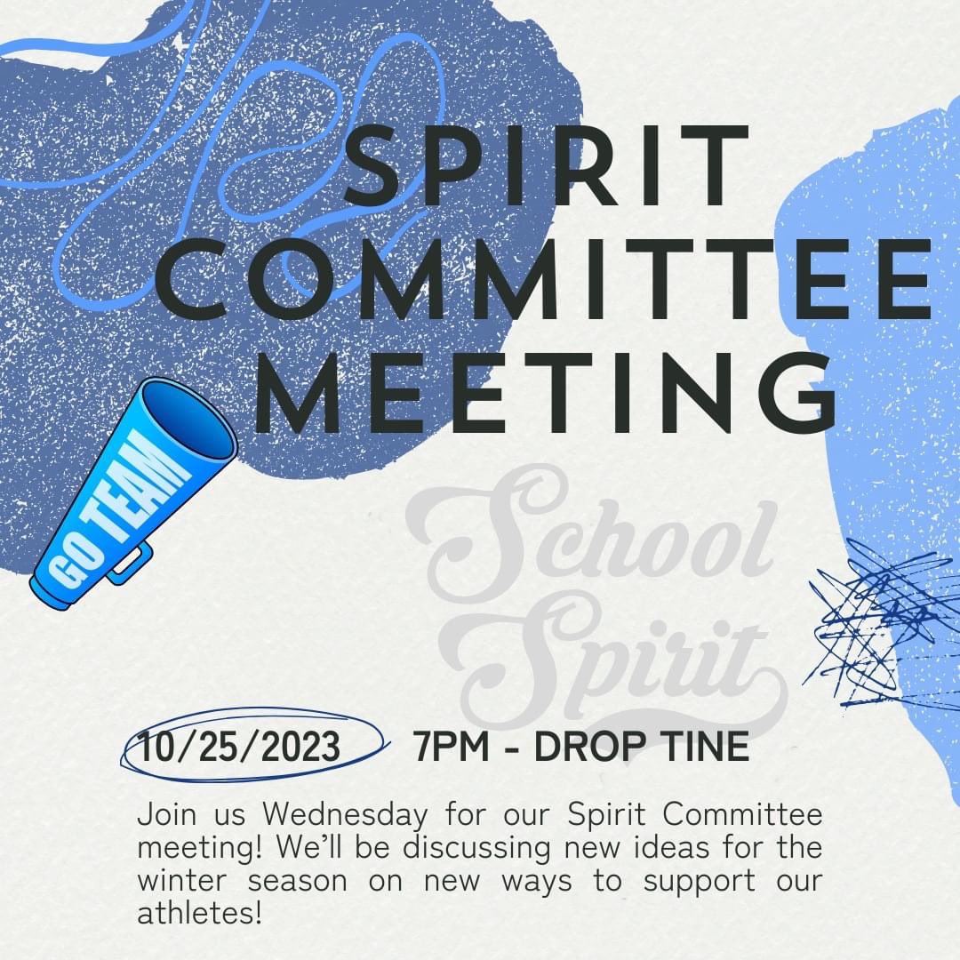 Mont_AthBooster's tweet photo. SPIRIT COMMITTEE MEETING - WEDNESDAY 10/25

7PM @ DROP TINE!

SEE YOU THERE 🤍
 #CommunitySupport #communityengagement #athleticboosters https://t.co/AeBVTOkrxY