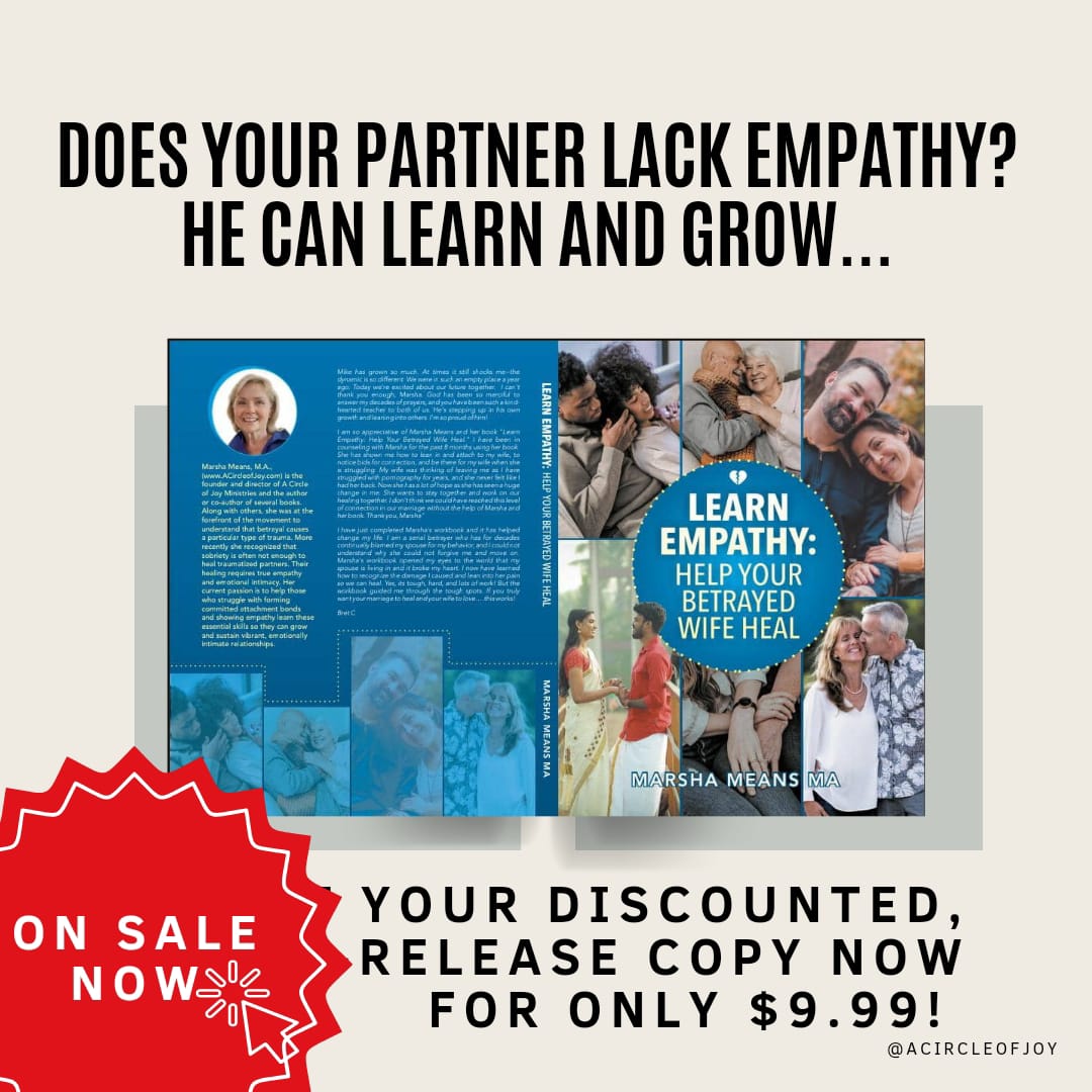 marshameans's tweet photo. Learn Empathy: Help Your Betrayed Wife Heal Workbook is on sale NOW!

Click here and Order your copy today! ➡️https://t.co/dm72Jfo9PB

Limited-time offer: Get Learn Empathy: Help Your Betrayed Wife Heal for just $9.99 for a limited time only; don't miss out on this great deal! https://t.co/iHxb4J5j2P