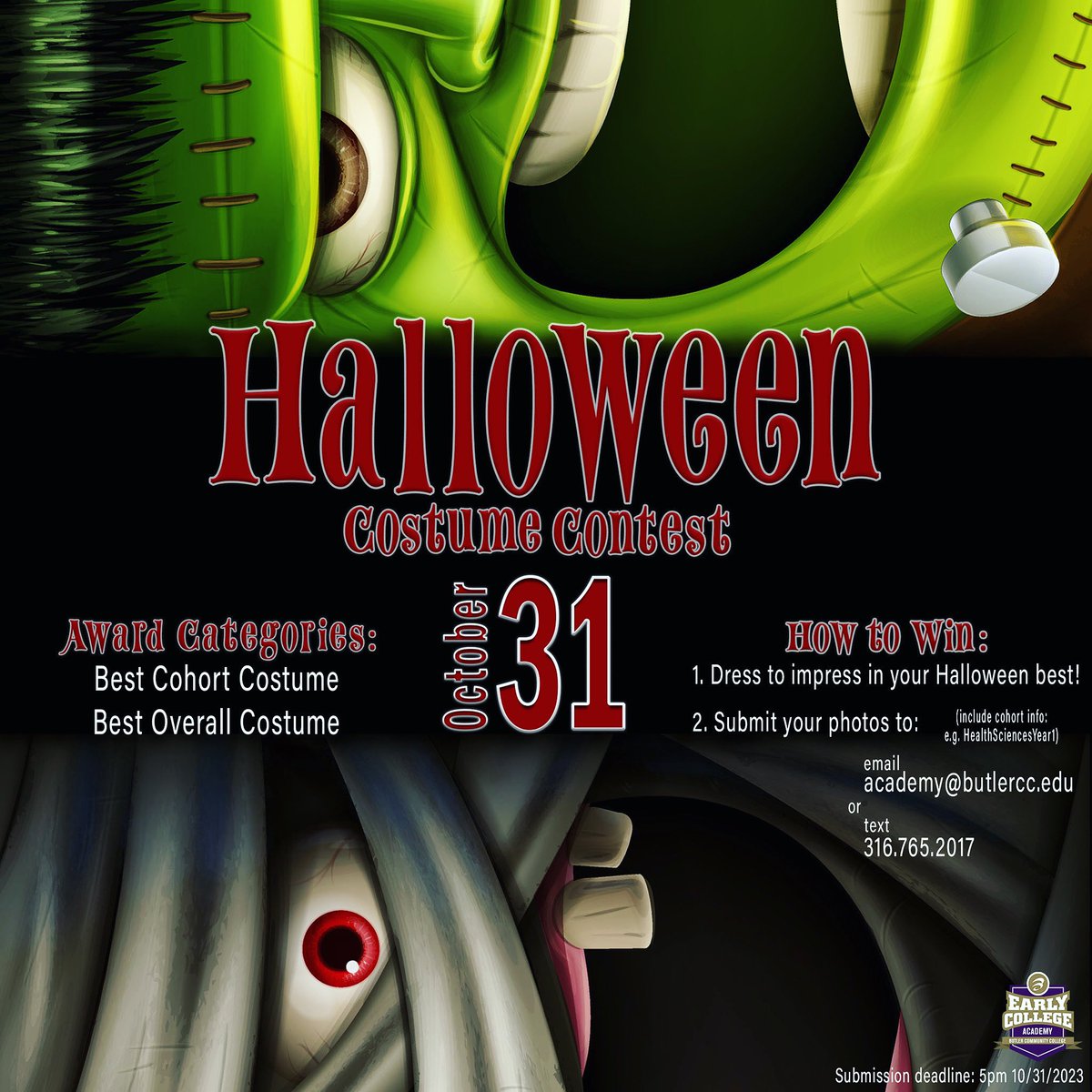 ButlerAcademies's tweet photo. We can’t wait to see your eerie-sistible costumes!

Enter to win by submitting your photos to academy@butlercc.edu or via text 316.765.2017 by 5pm on 10/31.
#SquadGhouls https://t.co/pymk3rYUWq