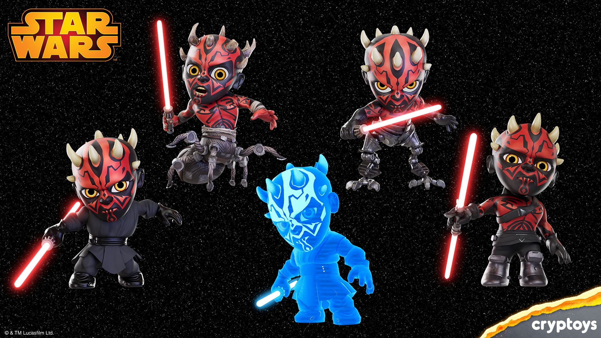 Cryptoys on X Check out these Darth Maul Cryptoys designs 5 rarities of this fearsome and powerful Sith Lord and his two red blades drop into the Cryptoyverse October 26