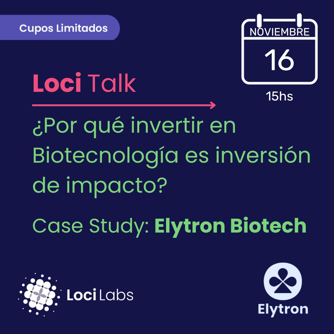 ¿Por qué Invertir en Biotecnología es Inversión de Impacto?  Case Study: Elytron Biotech, propuesta de alto impacto en las industrias basadas en insumos biológicos. #deeptech #biotech #Sustainability 
Cupos limitados: lnkd.in/dKYYTDau