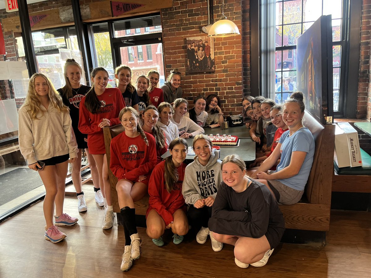 NA_GirlsSoccer's tweet photo. Freshman celebrated their winning season this afternoon @Stacheys. Good Luck in your last game on Friday #isitreallyover @NA_Athletics https://t.co/P5WlRjmqHF