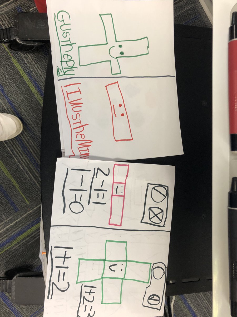 Yesterday we were learning about solving story problems and I introduced the class to Linus the Minus and Gus the Plus. My heart was so happy when I came to school today and had two students want to show some extra learning and drawing they did at home. <a href="/NCSD/">Novi Community School District</a> <a href="/NoviWoods/">Novi Woods Elem.</a> #math