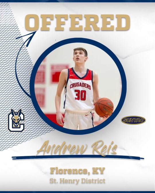 AndrewReis02's tweet photo. After a great visit and conversation with @CoachSeikel, I’m excited to receive an offer to play at SUNY Canton! Thank you to the coaches and the players for showing me around campus. @CantonMBB 

@KySelectAAU @PrepHoopsKY @KYINhoops @StHenrySports https://t.co/tx2FPamL2w