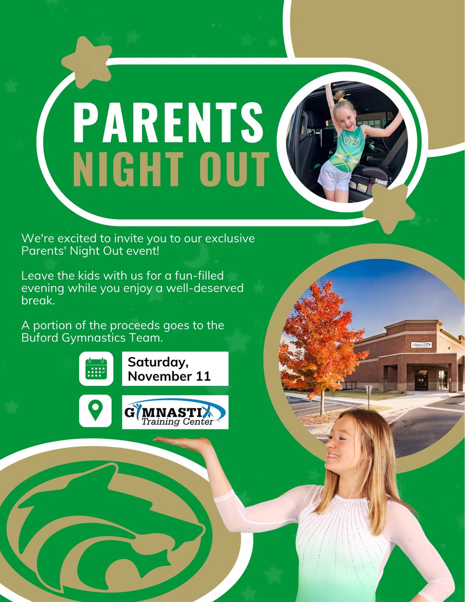 Do you have a little one that loves gymnastics?…

We would love to meet them and you give you an opportunity to have the evening to yourself! 

📍Gymnastix Training Center 
🗓️ Saturday, November 11
⏰ 5:00-9:00

Here is link to register:

app.iclasspro.com/portal/gymnast…