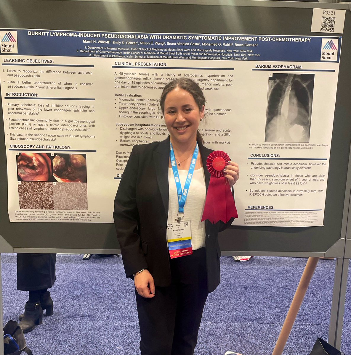 Marni Wilkoff (@marniwilkoffdo) on Twitter photo So honored to have presented my case at #ACG2023 and to have received the Outstanding Poster Presentation Award!
What a great opportunity it was to meet such inspiring people in the GI world!
<a href="/msmw_medchiefs/">MSMW Medicine Chiefs</a> <a href="/AmCollegeGastro/">ACG</a> <a href="/SinaiMSW/">Mount Sinai DOM at Morningside and West</a> So honored to have presented my case at #ACG2023 and to have received the Outstanding Poster Presentation Award!
What a great opportunity it was to meet such inspiring people in the GI world!
<a href="/msmw_medchiefs/">MSMW Medicine Chiefs</a> <a href="/AmCollegeGastro/">ACG</a> <a href="/SinaiMSW/">Mount Sinai DOM at Morningside and West</a>