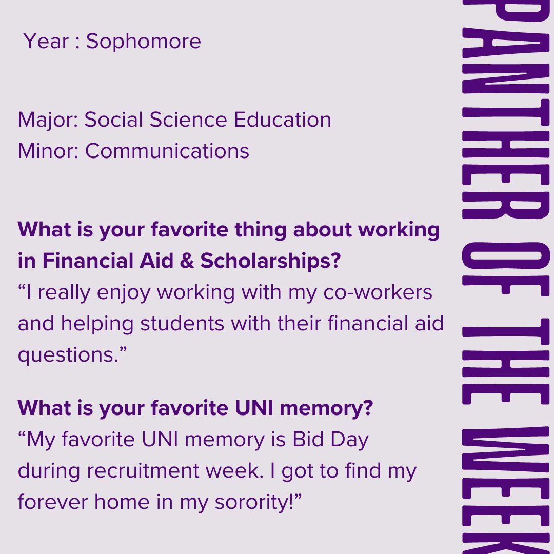 Another Panther of the week! We love seeing Dulce and her smiling face around the office! Thanks for all you do! 😊