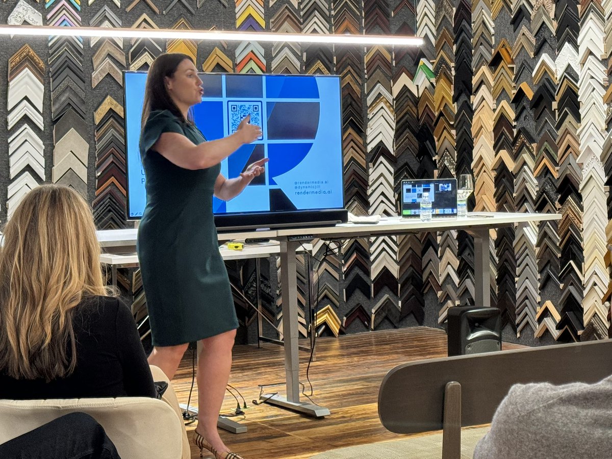 I’m at an AI event in Cincinnati where Jill from rendermedia.ai is presenting hyper-realistic avatars. <a href="/dynamicjill/">Jill Schiefelbein</a> <a href="/helenstravels/">Helen Todd</a> <a href="/ADCFineArtCincy/">ADC Fine Art</a>