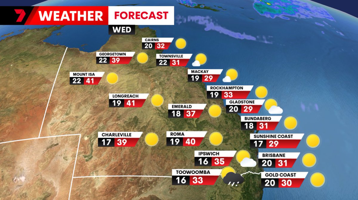 It’s Wednesday!

Mostly sunny and staying hot in the southeast.

The odd rogue storm on the ranges as fire dangers climb inland.