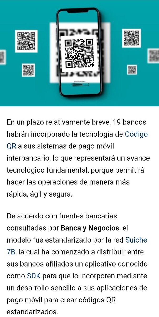 Suiche7B's tweet photo. #Exclusivo | 19 bancos acuerdan uso de código QR estandarizado para pago móvil interbancario 
.
Más información
https://t.co/Nk8S8cUZfc https://t.co/BUGGG6v1rK