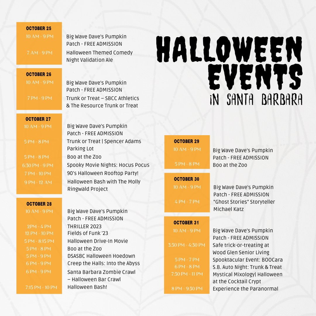 Your ultimate guide to Halloween happenings in Santa Barbara! Pick your favorite, or join them all! 🕸️👻

For real estate concerns, contact us!
👉DRE 01851983
👉DRE 01009410
📲805-689-5759
📧sofie@compass.com
🌐thelanghornegroup.com

#Langhornegroup #Compass #Halloween2023