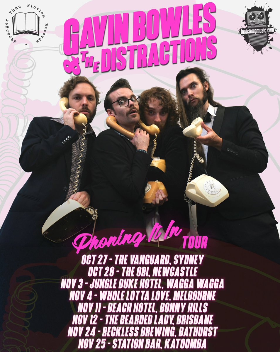 The "Phoning It In" Tour kicks off THIS FRIDAY! First stop 27/10 @ Vanguard, Newtown then 28/10 @ The Ori, Cooks Hill - let's party!  #tour #indierock #sydney #newtown