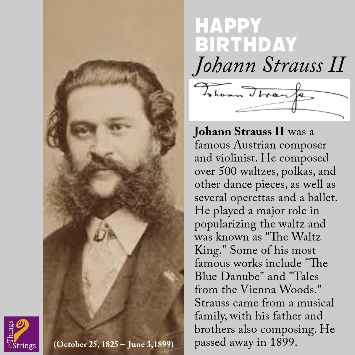 Things4Strings's tweet image. Celebrating the minds of #Strauss, #Bizet, and #Gretchaninov on their birthday  🎉 🎶  Excited to play some Strauss at rehearsal tonight!

#composers #birthday #betterskillsgreaterjoy