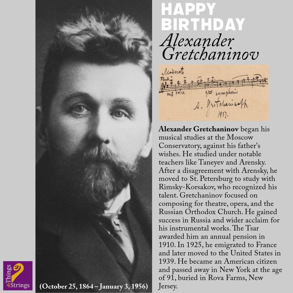 Things4Strings's tweet image. Celebrating the minds of #Strauss, #Bizet, and #Gretchaninov on their birthday  🎉 🎶  Excited to play some Strauss at rehearsal tonight!

#composers #birthday #betterskillsgreaterjoy