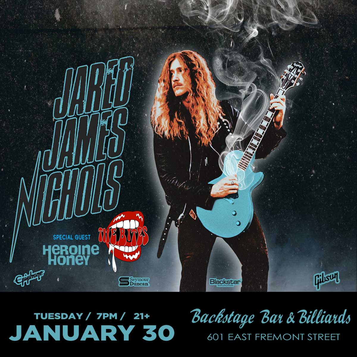 Backstage Bar & Billiards (@backstagebarlv) on Twitter photo β‘ ON SALE NOW β‘βββββββββ
Don't miss a magical evening of blues & alt rock with  @jaredjamesnichols on TUES, JAN 30TH! πΈ
π€ WITH SPECIAL GUESTS @thebitesofficial + @heroinehoneyband π₯
β° 7PM π 21+ π 601 Fremont Street
BUY TICKETS π backstagebarlv.com π« β‘ ON SALE NOW β‘βββββββββ
Don't miss a magical evening of blues & alt rock with  @jaredjamesnichols on TUES, JAN 30TH! πΈ
π€ WITH SPECIAL GUESTS @thebitesofficial + @heroinehoneyband π₯
β° 7PM π 21+ π 601 Fremont Street
BUY TICKETS π backstagebarlv.com π«
