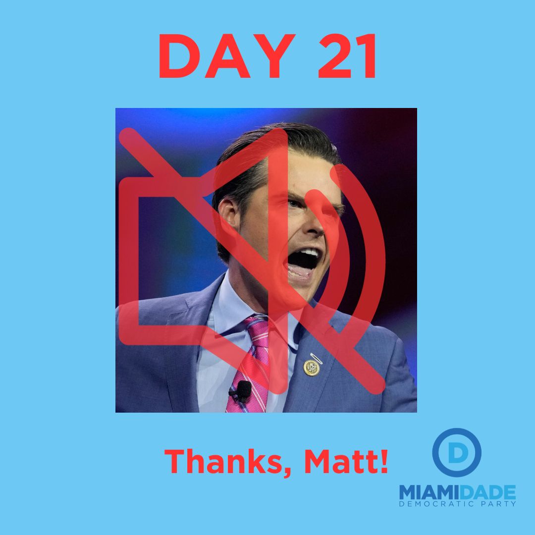 MiamiDadeDems's tweet image. Day 21, no speaker and no end in sight. Thanks a lot, 
M🤡tt G🤡tz.  #NoSpeaker #GOPinDisarray #FlaPol