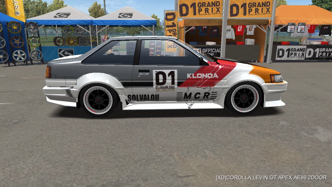 EhbZeS1MWcI0ZWb's tweet photo. TRDが土屋圭市選手のために作ったとされるハチロクのカラーリングをモチーフにしてみました。
☆5なのでウイングやオバフェンが大人しいですが、再現度はまあまぁかな。（ホイールの赤が悪目立ちしてるな💦）
#ドリスピ
#ドリスピXD
#AE86LEVIN https://t.co/mbbHd44Y3P