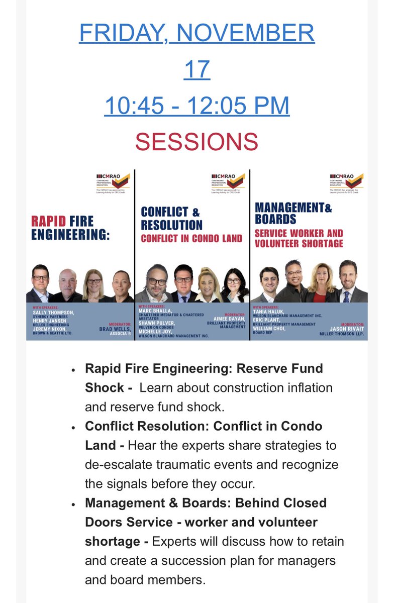 Danileelee76's tweet image. If you are a Condominium Manager, a Director of a Condo or simply a condo owner, this is the event to attend this year! 

Register today for the annual Condo Conference, and join us! 
 condoconference.ca 

#CondoConference2023 #Speaker