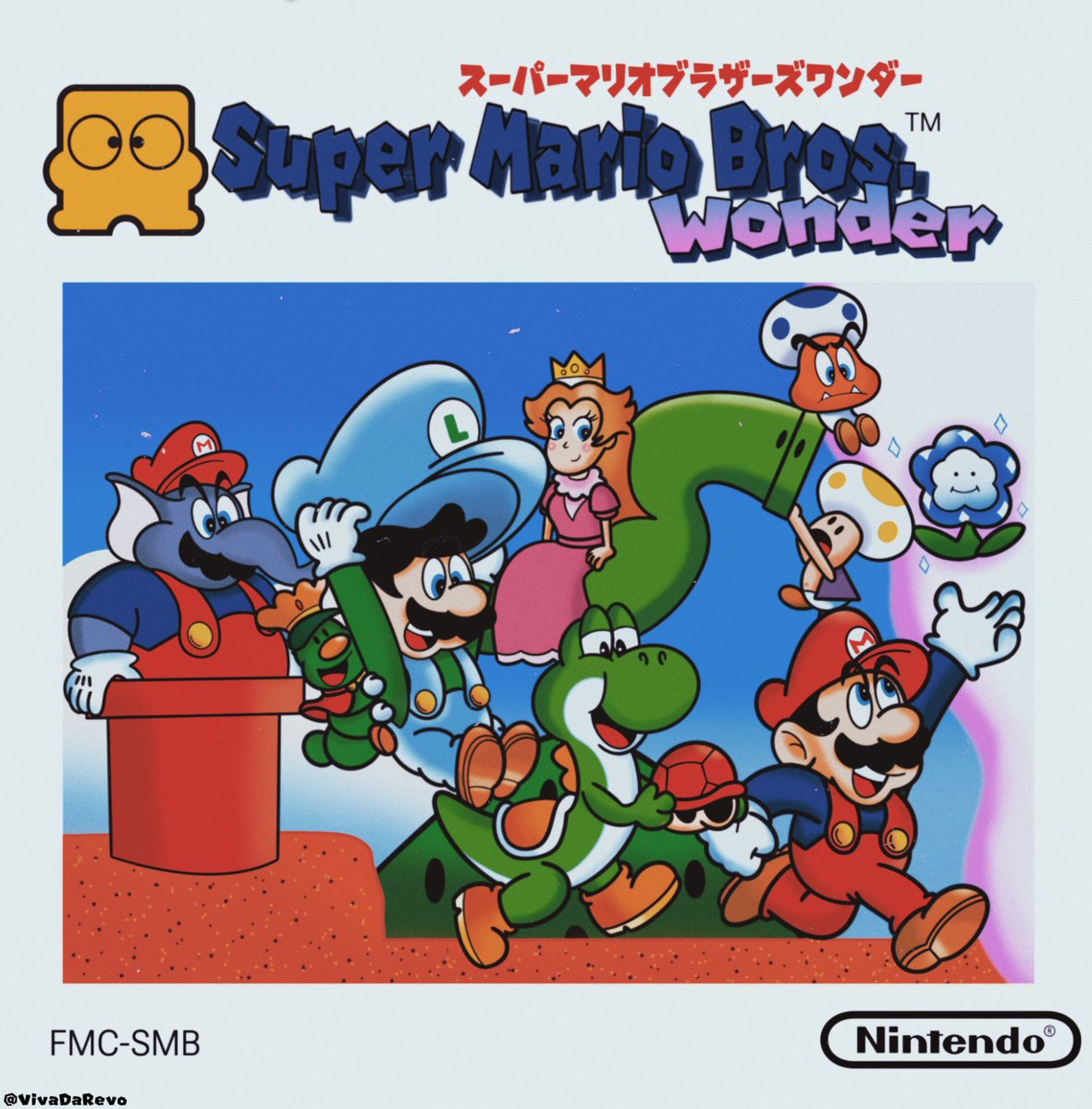 drew what if super mario wonder was released on the famicom disk system in 1986