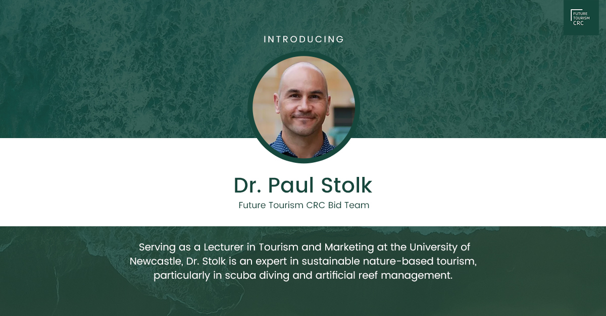 tourismcrc's tweet photo. Excited to introduce our Bid Team Member Dr. @PaulStolk3 🎉 Expert in sustainable, nature-based tourism 🌿🐠 &amp; partnerships with key agencies. His insights will drive us toward a more sustainable &amp; beneficial tourism future! 🌏 #FutureTourismCRC #SustainableTourism @Uni_Newcastle https://t.co/fyrUiQwQ1x