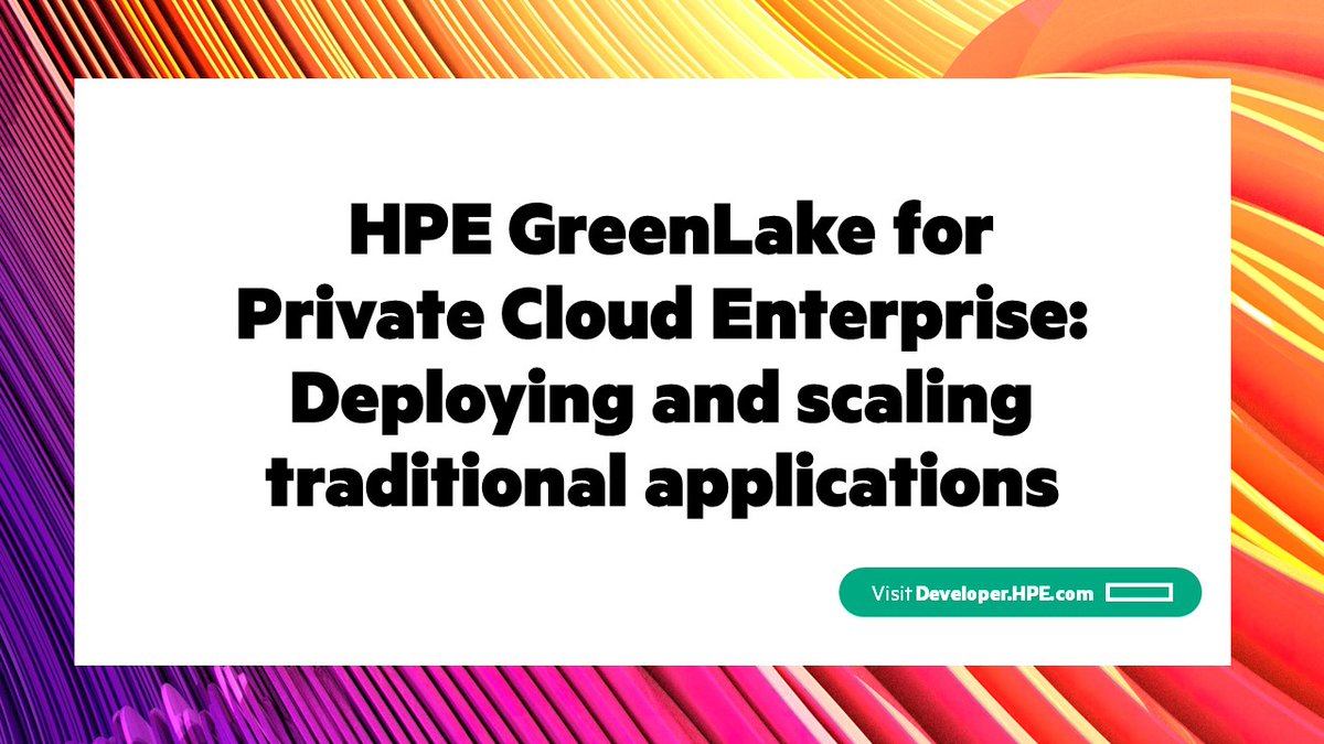 HPE_Developer's tweet photo. In this blog post, delve into how HPE GreenLake for Private Cloud Enterprise: Virtual Machines simplifies the deployment and scaling of traditional apps, making it an efficient choice for modern digital business needs. #HPEDEV https://t.co/pnCTI69pTi https://t.co/qFCQlNpOoI
