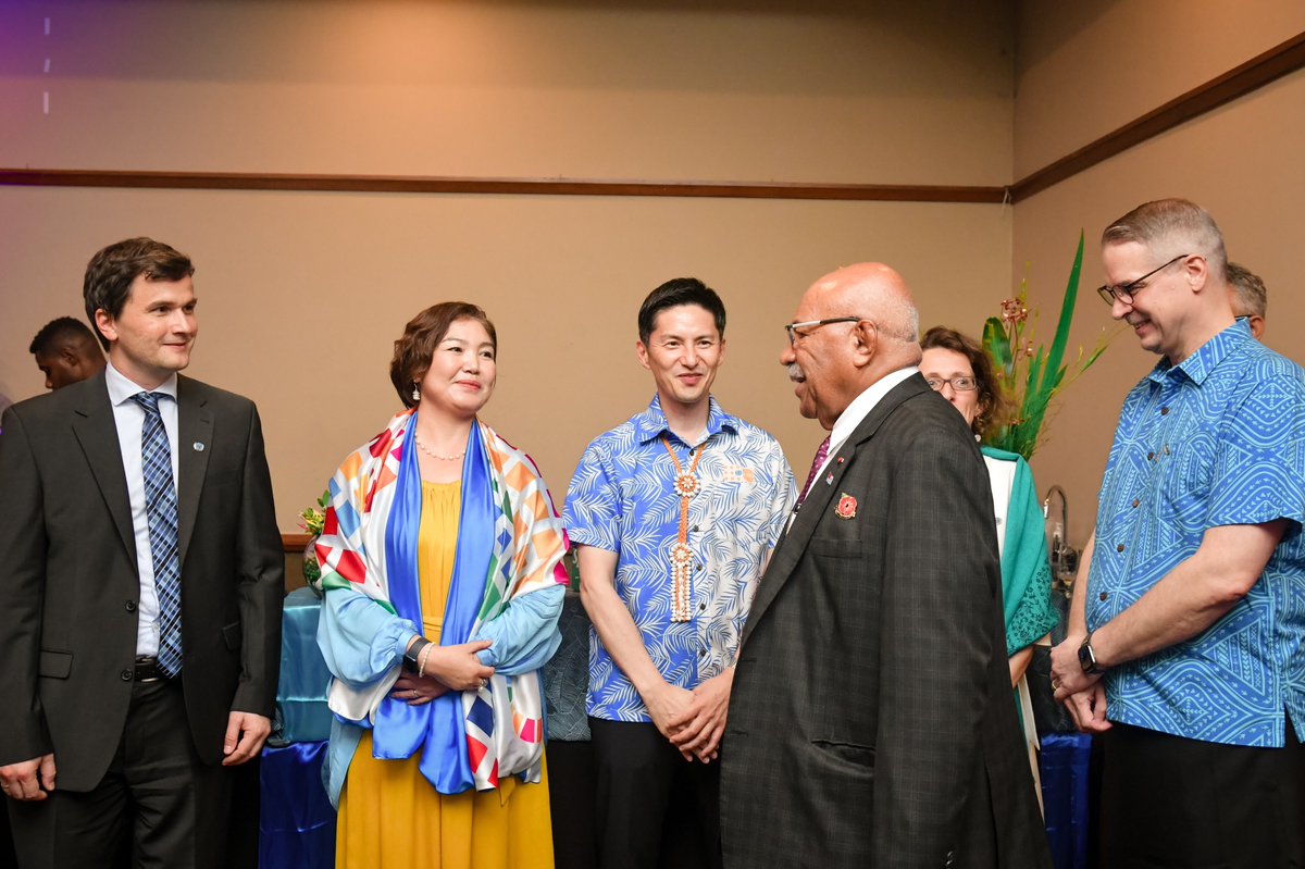 UNinFiji's tweet photo. Vinaka H.E. President Ratu Wiliame Katonivere, PM Hon. @slrabuka and our friends and partners for joining us yesterday to mark #UNDay2023. Let's continue working towards a better world and recommit to leaving no one behind as we strive to achieve the #SDGs. 

@DirkWagenerUN https://t.co/kUDOjexKHZ