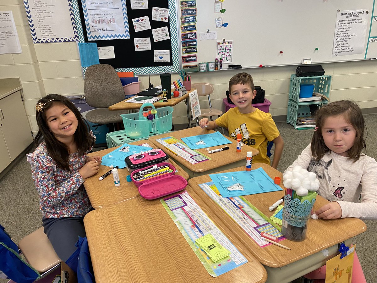 MrsPaulson2's tweet photo. Yesterday we learned about different types of clouds and created our own representations using cotton balls! https://t.co/rYoHe2hLPI
