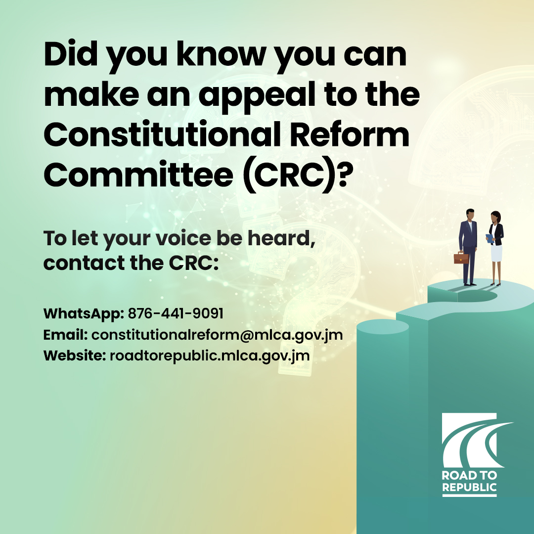 📣 Your Voice Matters! Wondering how to make an appeal to the Constitutional Reform Committee (CRC)?

Join us as we empower you to share your valuable insights in shaping the future of our Constitution. 
#ConstitutionalReform #VoiceOfThePeople #EngageAndEmpower