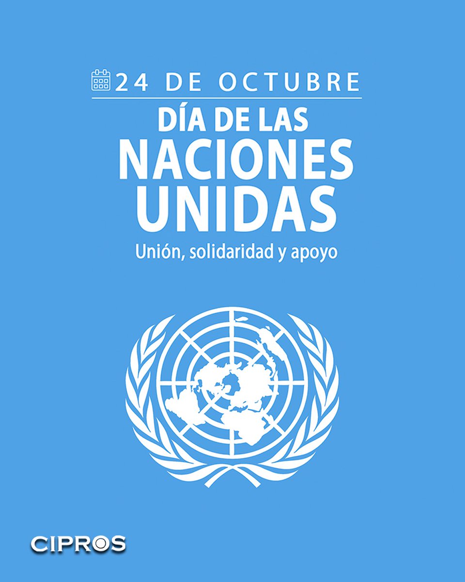 ciprosRD's tweet photo. El Día de las Naciones Unidas marca el aniversario de la entrada en vigor en 1945 de la Carta de las Naciones Unidas. "Con la ratificación de este documento fundacional de la mayoría de sus signatarios, incluidos los cinco miembros permanentes del Consejo de Seguridad... @ONU_es https://t.co/8strQL4Kag