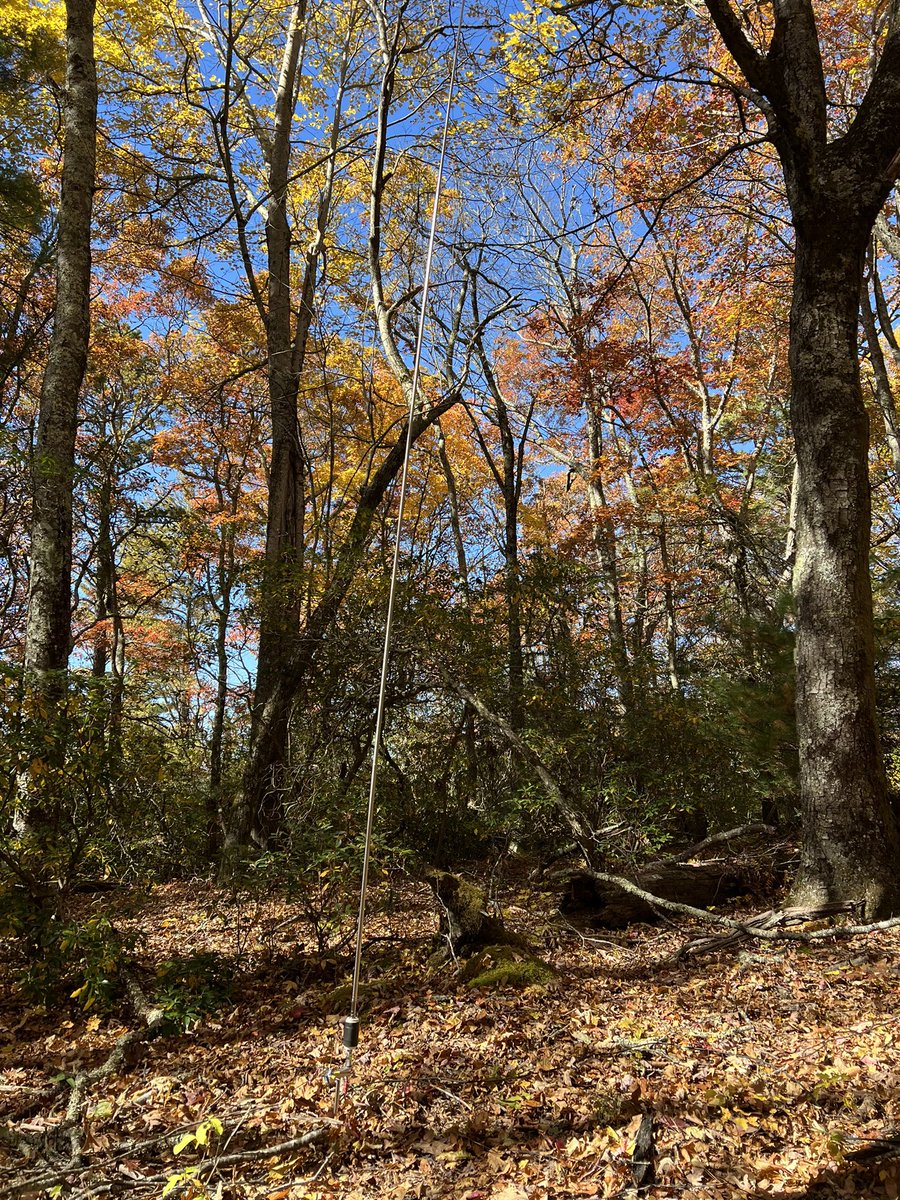 Activation of Laurel Mountain W4C/EM-046 #sota in the Linville Gorge, Grand Canyon of the East! This is also #wwff KFF-4513, #pota 2’fer K-4510/6937 x5105 5w, WRC Sporty Forty with 4 16.5 ft radials and 50 ft of RG8x coax, key is a special homemade keyer. 72 W4JL Dave #hamradio