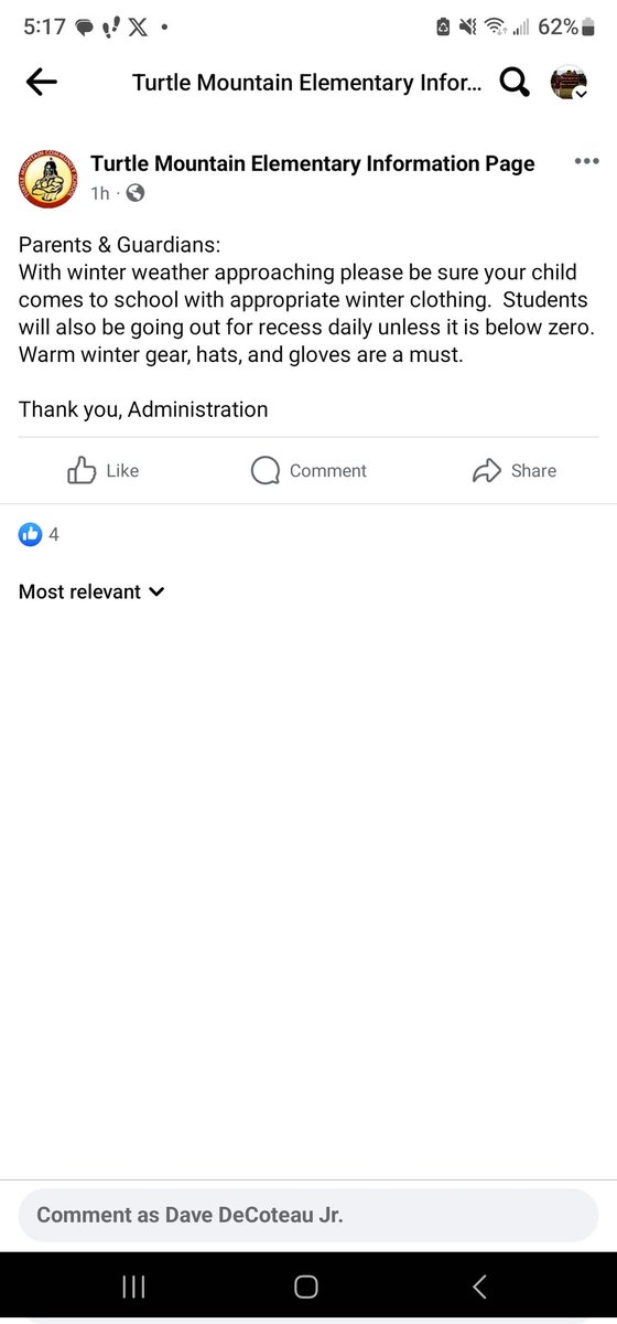 Weather announcement