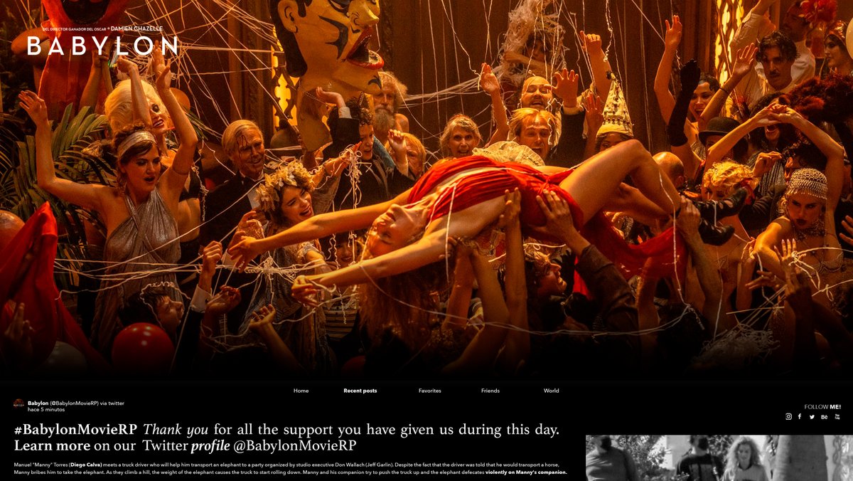 🎞️ ˒ 𝗕𝗔𝗕𝗬𝗟𝗢𝗡 ᴿᴾ
 𝗡𝗲𝘄 𝗣𝗿𝗼𝗱𝘂𝗰𝘁𝗶𝗼𝗻 // 𝖡𝖾𝗁𝗂𝗇𝖽 𝗍𝗁𝖾 𝖲𝖼𝖾𝗇𝖾𝗌
⠀® 𝗍𝗐𝗂𝗍𝗍𝖾𝗋 𝗉𝗈𝗌𝗍: #BabylonMovieRP  

𝗥𝗲𝗮𝗱 𝗺𝗼𝗿𝗲 → Enjoy exclusive images already available to you on all our platforms, with our protagonist Annie Winerourse (<a href="/doubtvibes/">𝖠𝗇𝗇𝗂𝖾 (𝗈𝖿𝖿)</a>)