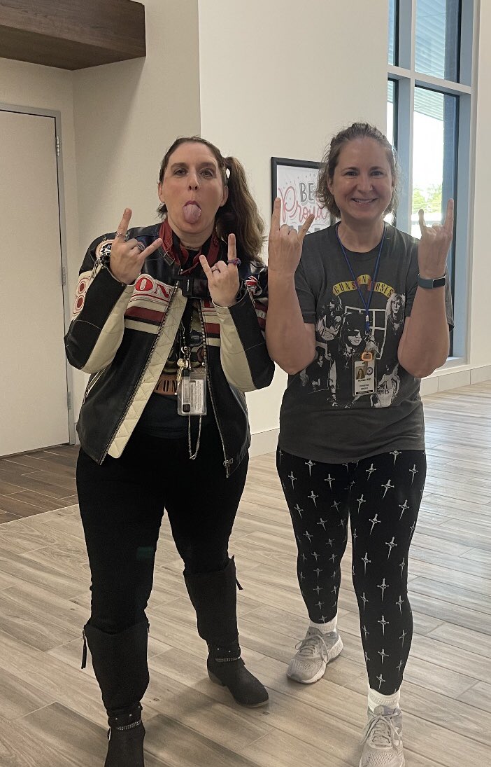 Rocking decades day (can you guess what decade) with <a href="/counselors_kms/">KMS Counselors-Cougar Pride</a> in support of red ribbon week. Say no to drugs #KMSCougarPride