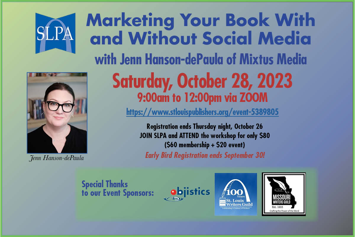 Last few days to register for this online #bookmarketing presentation by Jenn Hanson-DePaula (follow her on Insta). Get a wealth of information at an affordable cost! #writingcommunity #authors