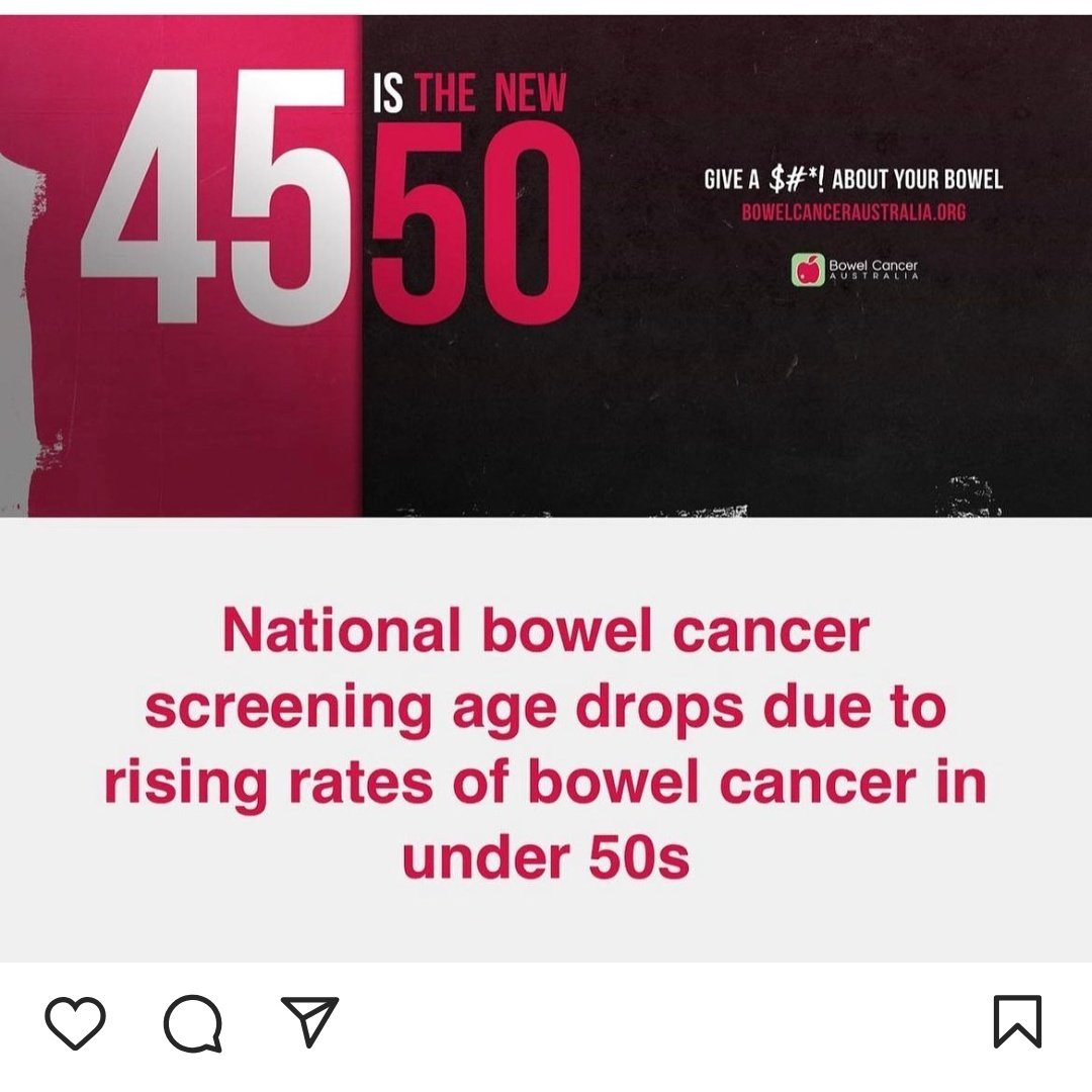 Great to see @BowelCancerAust lowering screen age 4 Colorectal Cancer #CRC to 45 years. @IEColonCancer @HSELive @stjamesdublin @CancerInstIRE @MaterCancer @ailsybird @IrishCancerSoc @MarieKeating @BreakthroCancer #CRCSM #nevertooyoung #letstalkcolorectalcancer