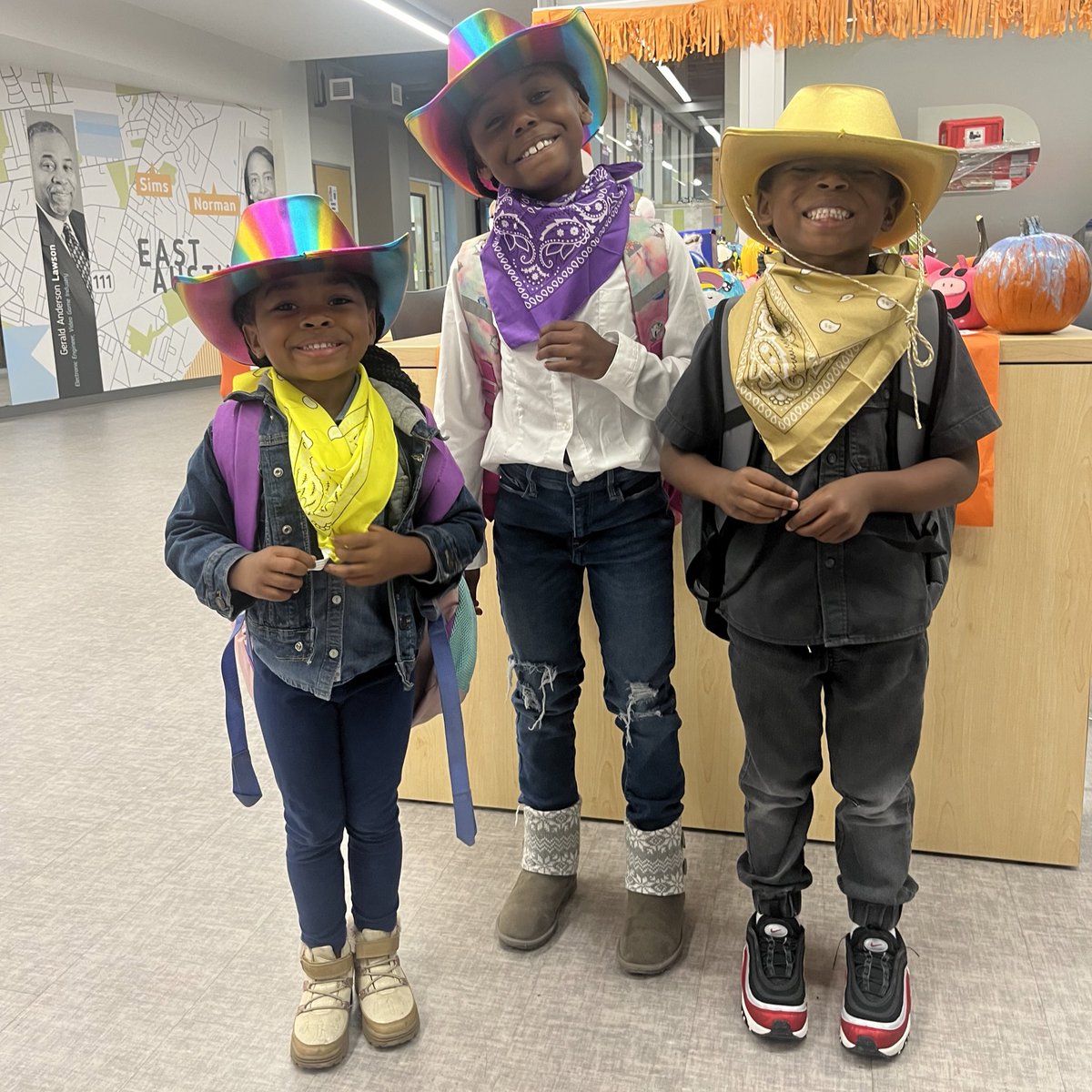 NormanSimsCouns's tweet photo. Day 2 of Love Your Brain Week was a success! Look at these trailblazing cowboys and cowgirls! 🤠🐎🧡💙🧡💙 https://t.co/GBL0DnBFgs