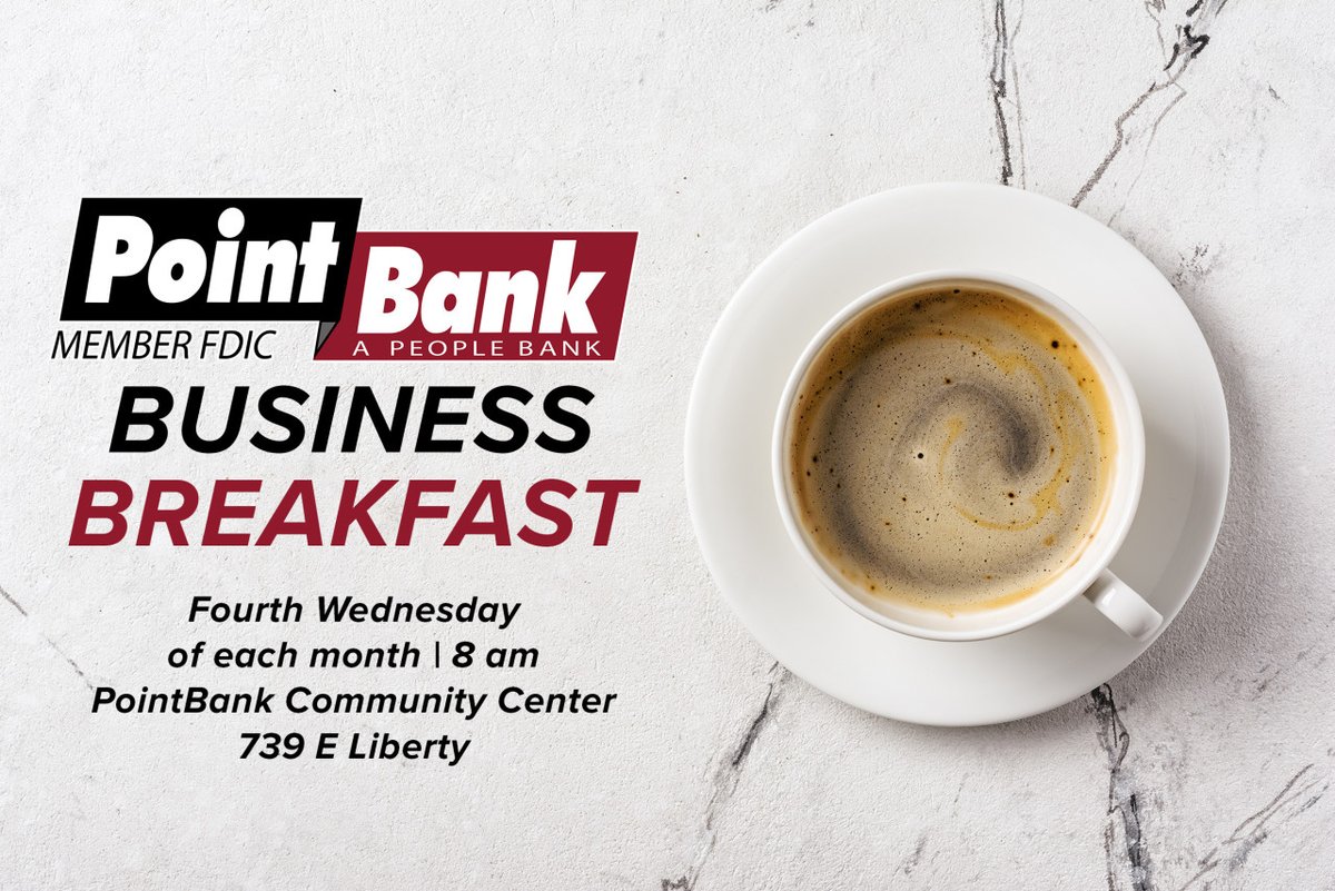 ▶ TOMORROW ◀

It's the final PointBank Business Breakfast of 2023! Join the business community for some networking and hear about the latest from our neighbors to the north, as Tioga ISD Superintendent Josh Ballinger is the featured speaker. #developpilotpoint