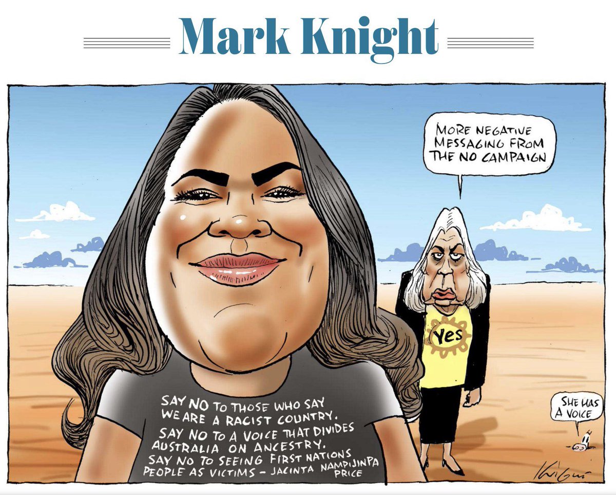Has Marcia Langton stopped whinging yet? Mark Knight has been producing some great cartoons. #Referendum2023