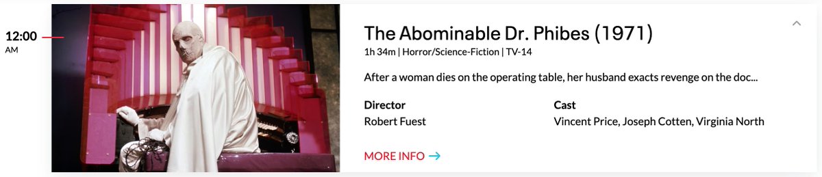 Inkog1's tweet image. argh.. the abominable timing for #TheAbominableDrPhibes #TCMParty