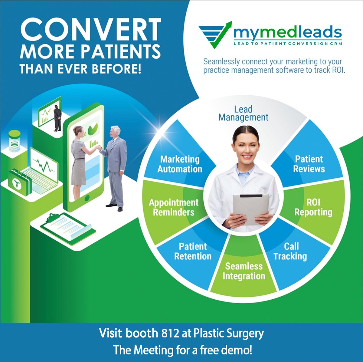 MyMedLeads's tweet photo. Say goodbye to marketing data silos! MyMedLeads seamlessly links all of your marketing activities into one solution that connects to your practice management software for improved ROI tracking. Stop by booth 812 at #PSTM this weekend to see how it all works! https://t.co/PVybLXZB6J