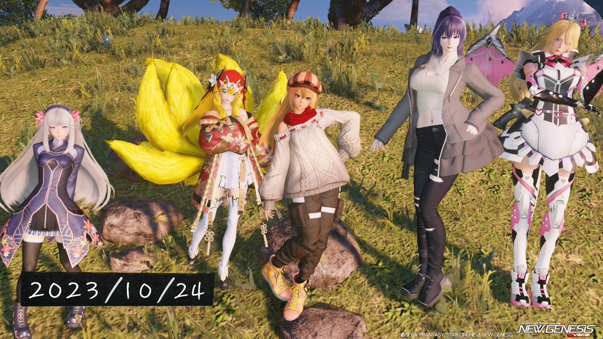pso2elecca's tweet photo. #メンテの日なのでSS貼る 
今週は「秋コーデ」ということで北エアリオはアルトラニ高原で撮ってきました( ´∀`)
久しぶりにメッシさんと会ったので一緒に撮ってもらいました(*≧ω≦)(撮る前に絶望２体来ててんやわんや)
今週もありがとうね(*´∀人) https://t.co/8CdJ0bgrCt